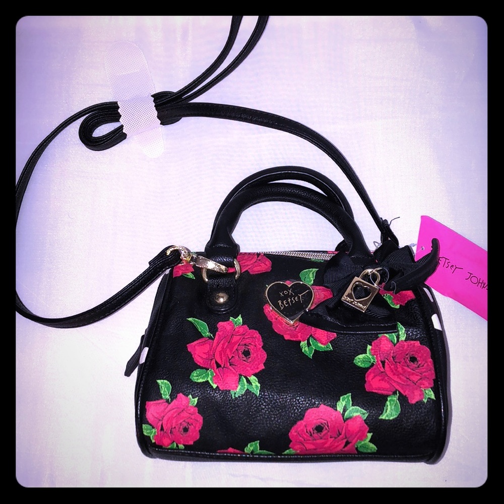 NWT Betsey Johnson rose barrel purse